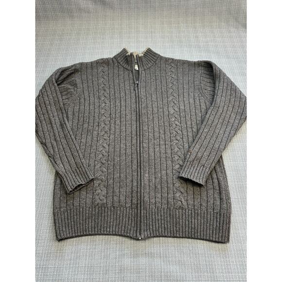 Columbia XCO Sweater Jacket Mens XL Cable Knit Taupe Wool Blend Cabin Grandpa‎ - Picture 1 of 9